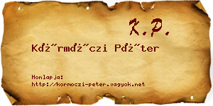 Körmöczi Péter névjegykártya