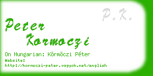 peter kormoczi business card